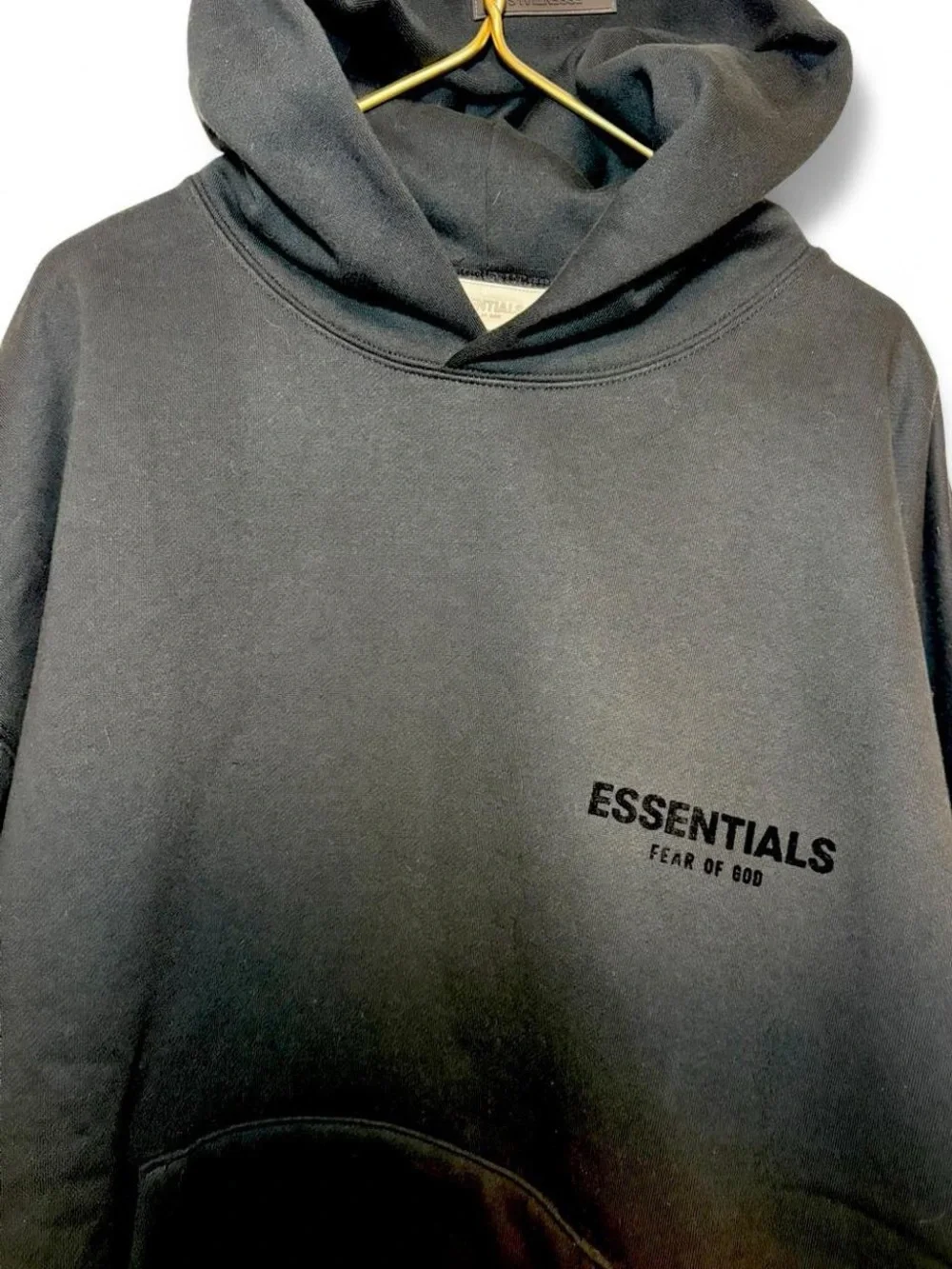 Fear of God Essentials NWT Black Pullover Hoodie + Velvet Logo - Picture 3 of 8